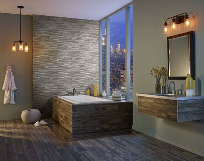 GRAY OAK 3D HONED 6x24 PANEL Wall Tile - Shop at Home Craft Studio - 8