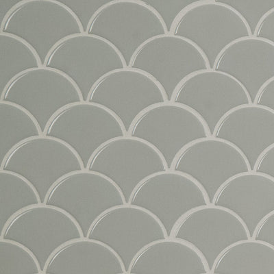GRAY SCALLOP GLOSSY 6MM Mosaic, Wall Tile - Shop at Home Craft Studio - 1