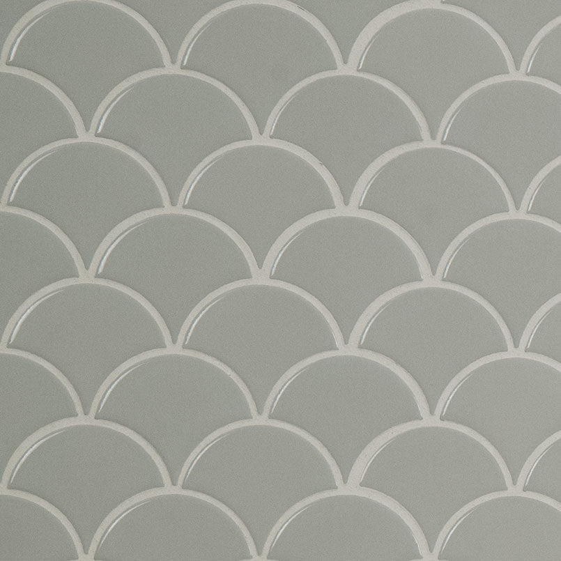 GRAY SCALLOP GLOSSY 6MM Mosaic, Wall Tile - Shop at Home Craft Studio - 1