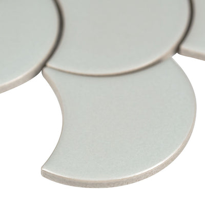 GRAY SCALLOP GLOSSY 6MM Mosaic, Wall Tile - Shop at Home Craft Studio - 3