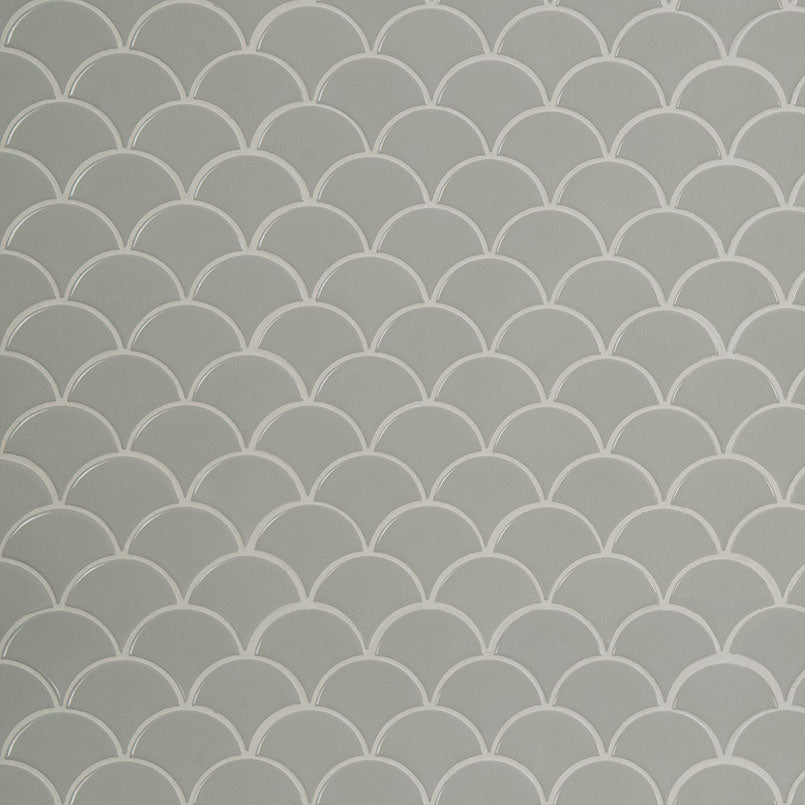 GRAY SCALLOP GLOSSY 6MM Mosaic, Wall Tile - Shop at Home Craft Studio - 4