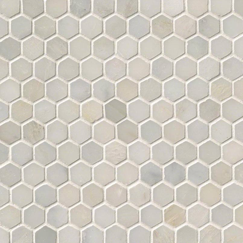GREECIAN WHITE 1 HEXAGON MOSAIC Mosaic, Floor or Wall Tile - Shop at Home Craft Studio - 1