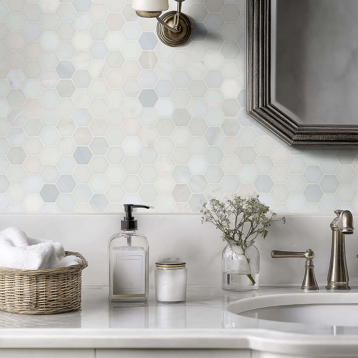 GREECIAN WHITE 2" HEXAGON Mosaic - Shop at Home Craft Studio - 2