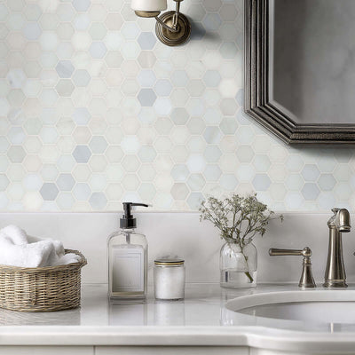 GREECIAN WHITE 2" HEXAGON Mosaic - Shop at Home Craft Studio - 2