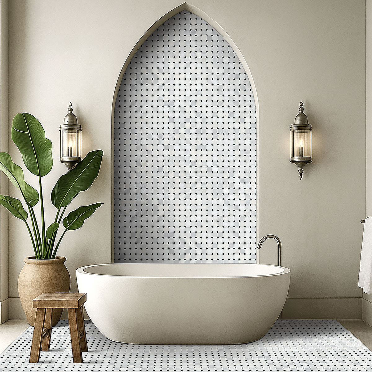 GREECIAN WHITE 2 OCTAGON MOSAIC Mosaic, Wall Tile - Shop at Home Craft Studio - 2