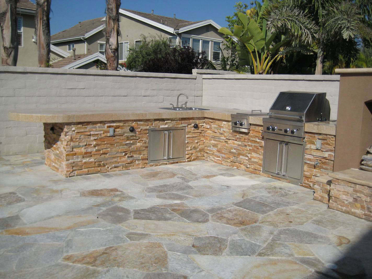 Golden White Ledger Corner Stacked Stone Panels - Shop at Home Craft Studio - 4