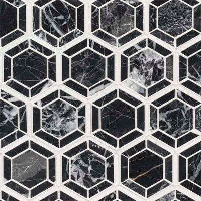 HEXAGONO NERO Mosaic, Floor or Wall Tile - Shop at Home Craft Studio - 1
