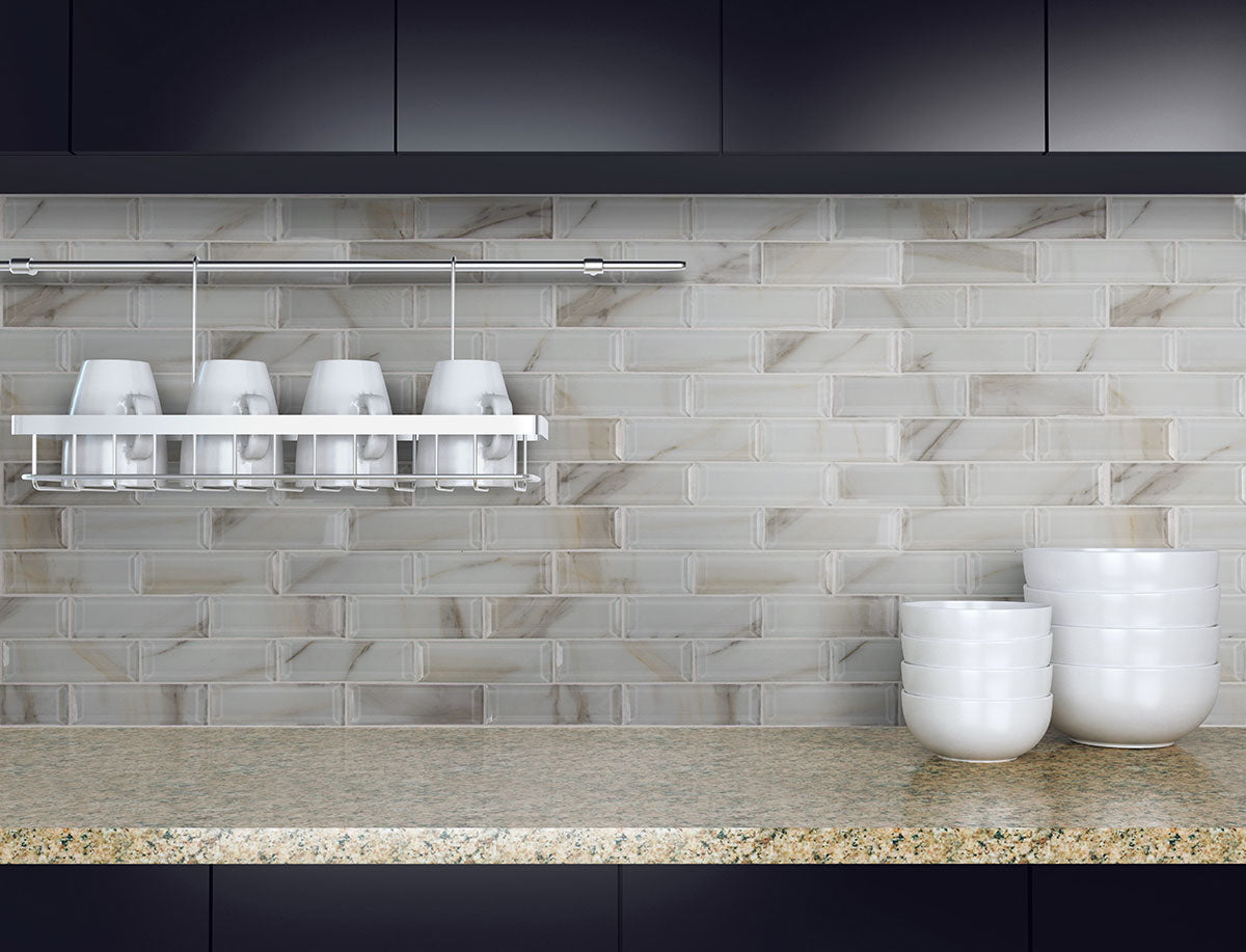 IVORY AMBER BEVELED SUBWAY Wall Tile - Shop at Home Craft Studio - 8