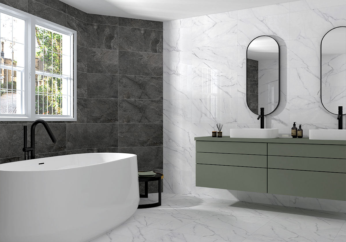 Kaya Calacatta Venato 24X48 Matte Floor or Wall Tile, Mosaic, Bullnose - Shop at Home Craft Studio - 4