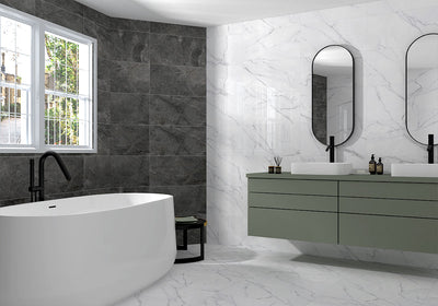Kaya Calacatta Venato 24X48 Matte Floor or Wall Tile, Mosaic, Bullnose - Shop at Home Craft Studio - 4