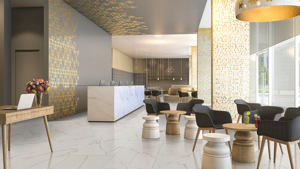 Kaya Calacatta Venato 24X48 Matte Floor or Wall Tile, Mosaic, Bullnose - Shop at Home Craft Studio - 7