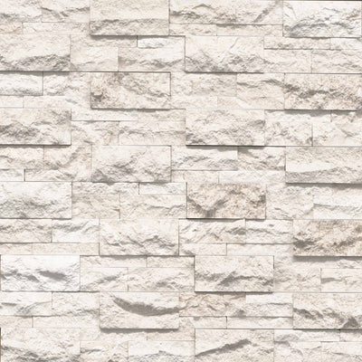 MAYRA WHITE LIMESTONE CORNER 9X18 Stacked Stone Panels - Shop at Home Craft Studio - 2