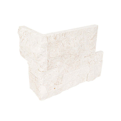 MAYRA WHITE LIMESTONE CORNER 9X18 Stacked Stone Panels - Shop at Home Craft Studio - 1