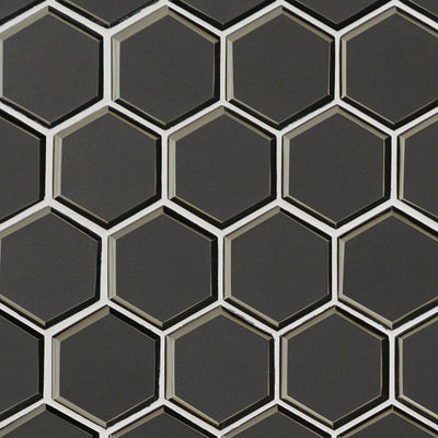 METALLIC GRAY BEVELED 3" HEXAGON Mosaic - Shop at Home Craft Studio - 1