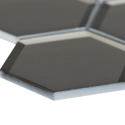 METALLIC GRAY BEVELED 3" HEXAGON Mosaic - Shop at Home Craft Studio - 3