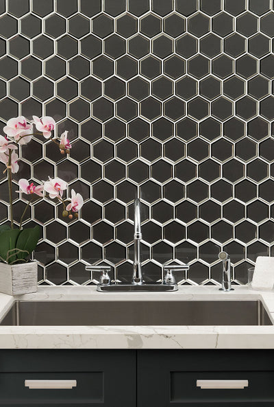 METALLIC GRAY BEVELED 3" HEXAGON Mosaic - Shop at Home Craft Studio - 7