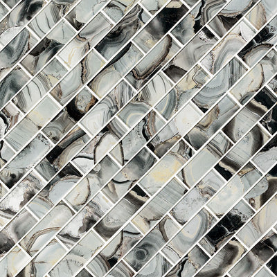 MIDNIGHT AGATE SUBWAY GLASS Glass Tile - Shop at Home Craft Studio - 2