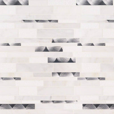 MODERNO BLANCO INTERLOCKING Mosaic, Floor or Wall Tile - Shop at Home Craft Studio - 1