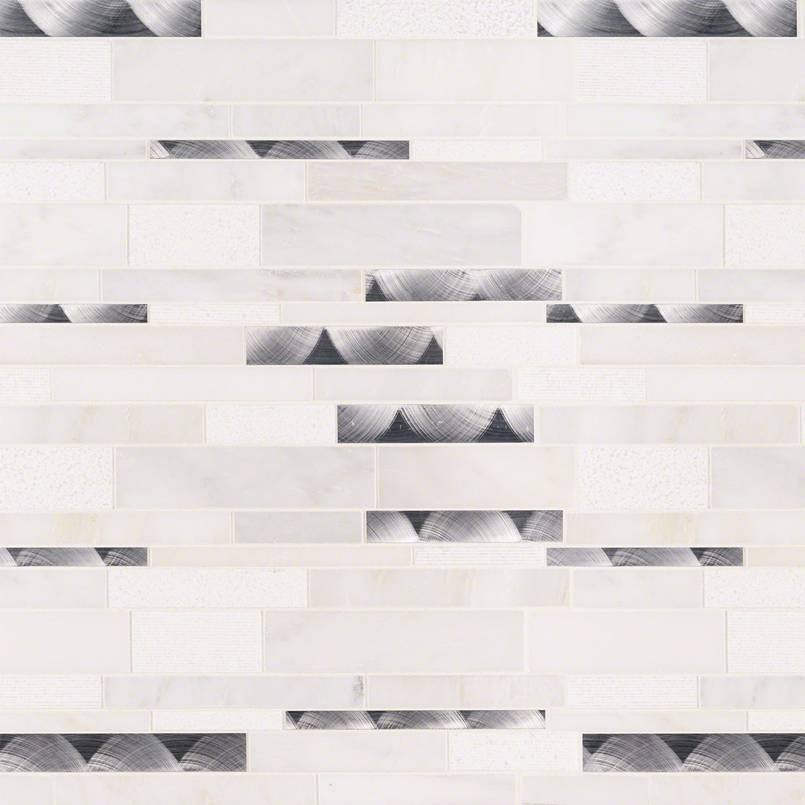 MODERNO BLANCO INTERLOCKING Mosaic, Floor or Wall Tile - Shop at Home Craft Studio - 1