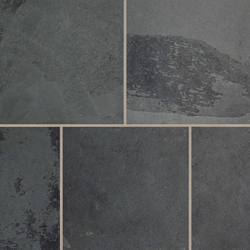 MONTAUK BLACK 16X16 GAUGED Slate Tile - Shop at Home Craft Studio - 1