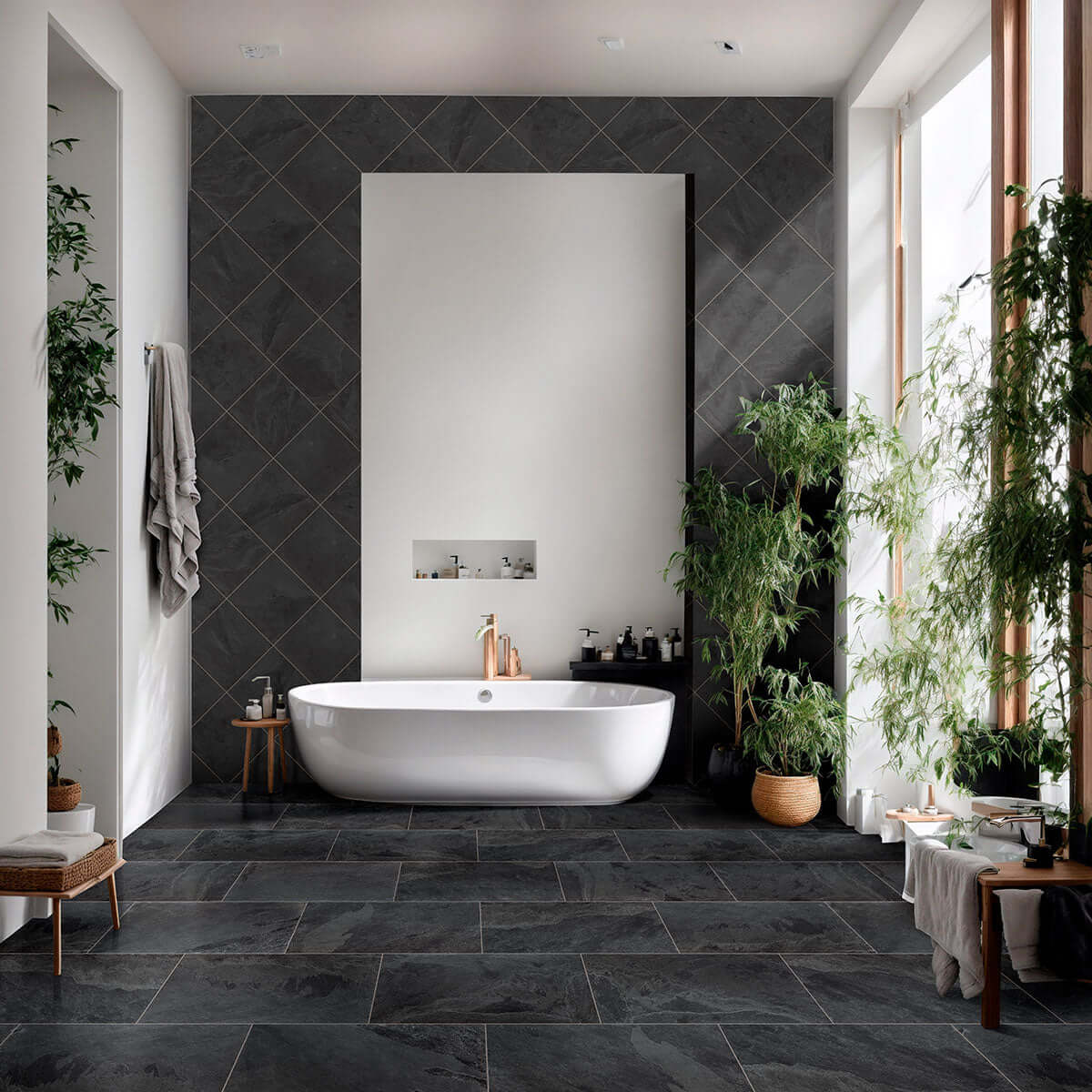 Montauk Black 12X12 Honed Slate Tile - Shop at Home Craft Studio - 13