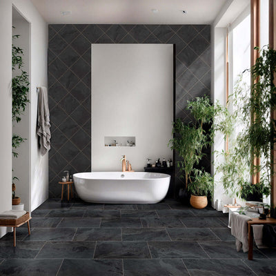 Montauk Black 12X12 Honed Slate Tile - Shop at Home Craft Studio - 13