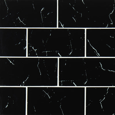 NERO MARQUINA 3X6 Glass Tile - Shop at Home Craft Studio - 1
