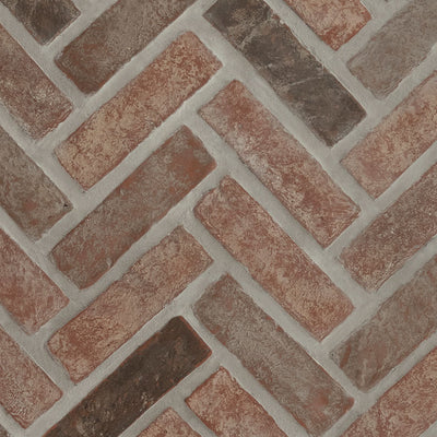 NOBLE RED CLAY BRICK HERRINGBONE Mosaic - Shop at Home Craft Studio - 1