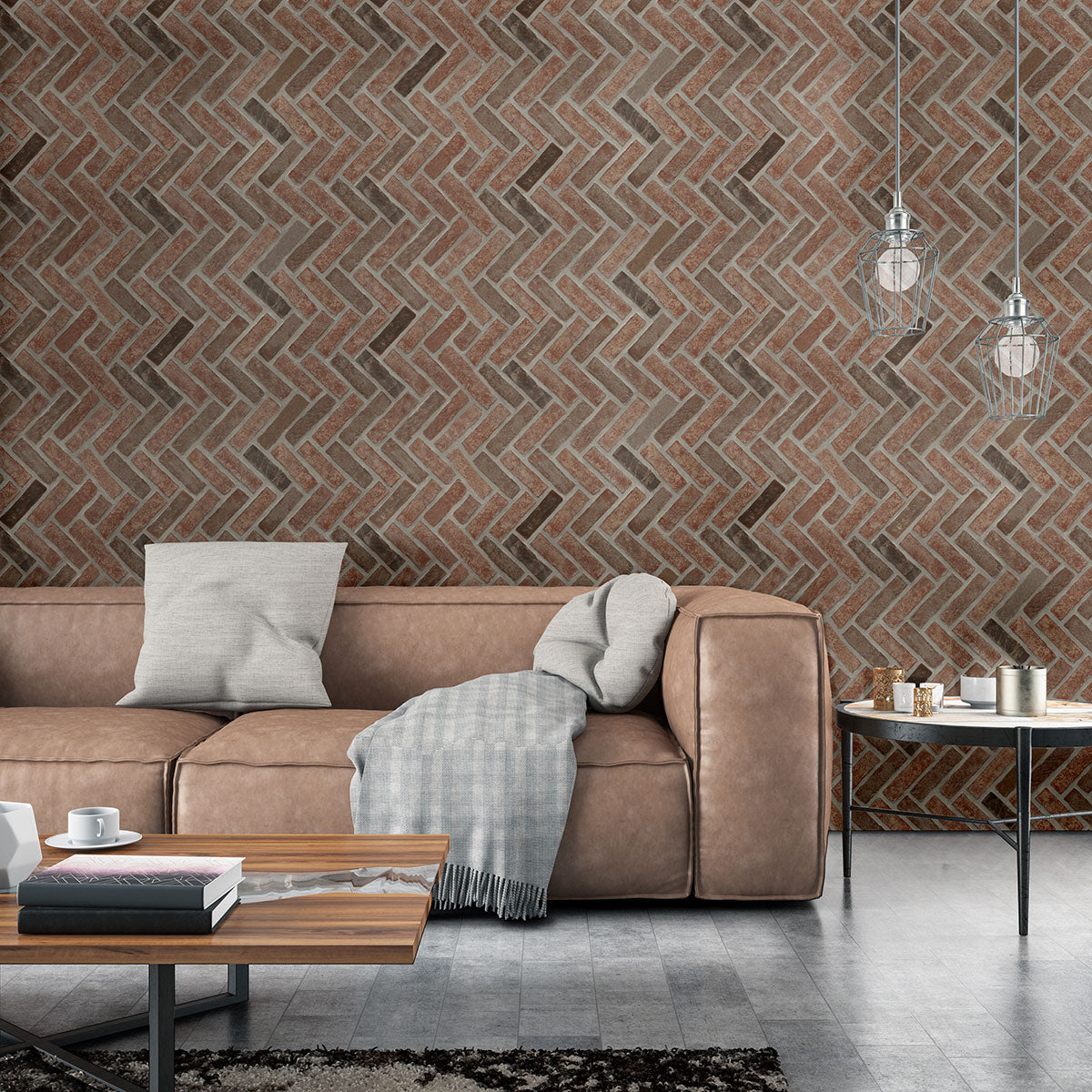NOBLE RED CLAY BRICK HERRINGBONE Mosaic - Shop at Home Craft Studio - 8