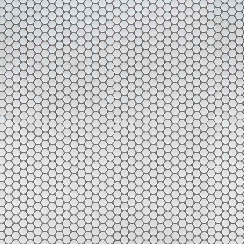 PENNY ROUND BIANCO MATTE Mosaic, Floor or Wall Tile - Shop at Home Craft Studio - 2
