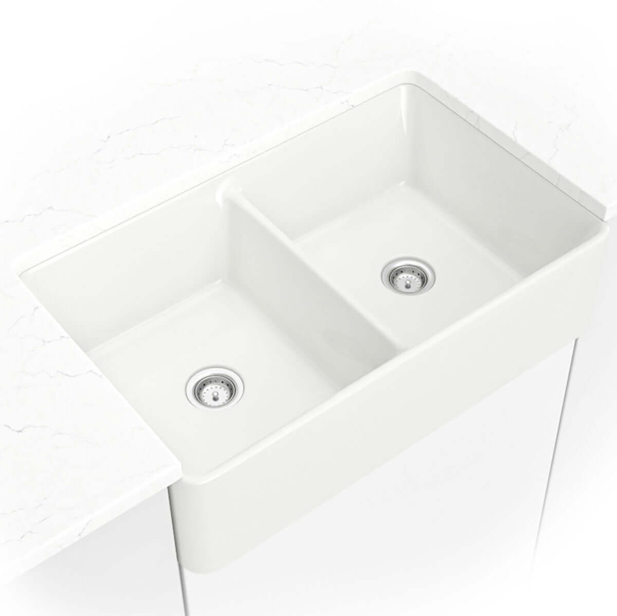 PORCELAIN FIRECLAY FARMHOUSE WITH APRON DB WHITE-3220 Floor or Wall Tile - Shop at Home Craft Studio - 1