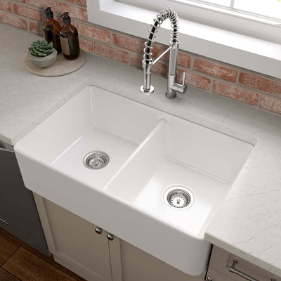 PORCELAIN FIRECLAY FARMHOUSE WITH APRON DB WHITE-3220 Floor or Wall Tile - Shop at Home Craft Studio - 2