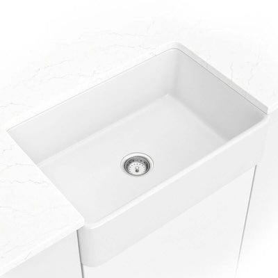 PORCELAIN FIRECLAY FARMHOUSE WITH APRON SB WHITE-3020 Sink - Shop at Home Craft Studio - 1