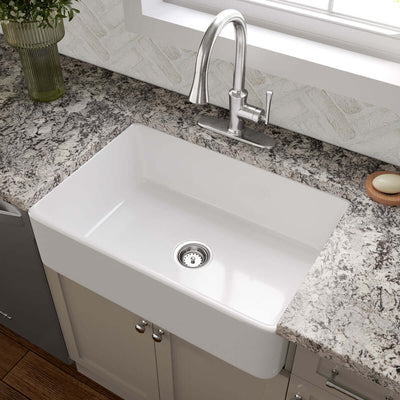 PORCELAIN FIRECLAY FARMHOUSE WITH APRON SB WHITE-3020 Sink - Shop at Home Craft Studio - 6