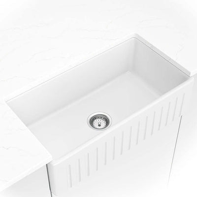 PORCELAIN FIRECLAY FARMHOUSE WITH APRON SB WHITE-3318 Sink - Shop at Home Craft Studio - 1