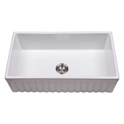 PORCELAIN FIRECLAY FARMHOUSE WITH APRON SB WHITE-3318 Sink - Shop at Home Craft Studio - 3