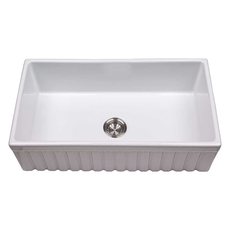 PORCELAIN FIRECLAY FARMHOUSE WITH APRON SB WHITE-3318 Sink - Shop at Home Craft Studio - 3