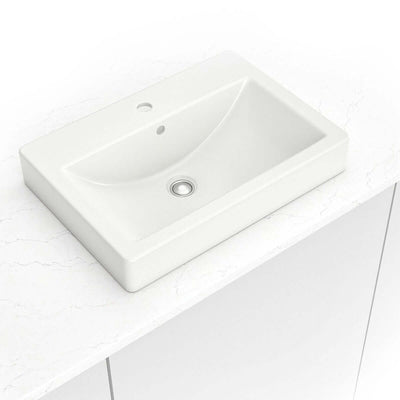 PORCELAIN OVERMOUNT WHITE RECTANGLE 2417 Sink - Shop at Home Craft Studio - 1