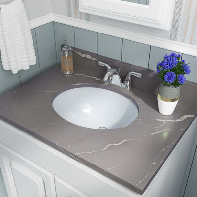 PORCELAIN VANITY OVAL WHITE-1512 Wall Tile - Shop at Home Craft Studio - 3