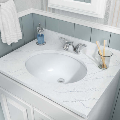 PORCELAIN VANITY OVAL WHITE-1714 Wall Tile - Shop at Home Craft Studio - 4