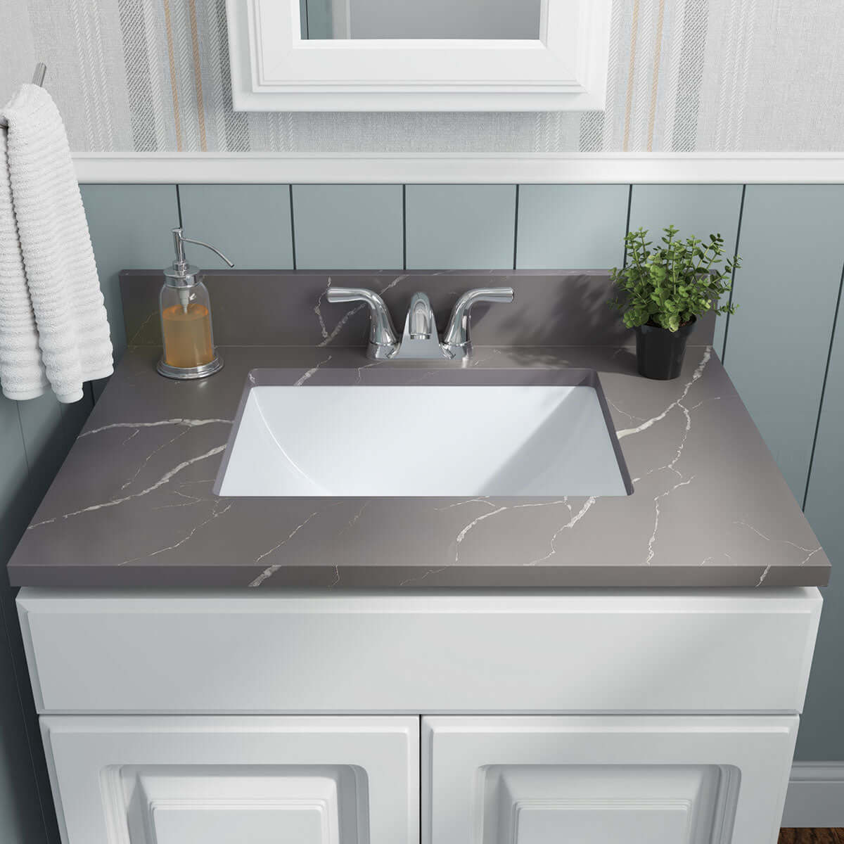PORCELAIN VANITY RECTANGLE WHITE-1813 Wall Tile - Shop at Home Craft Studio - 3