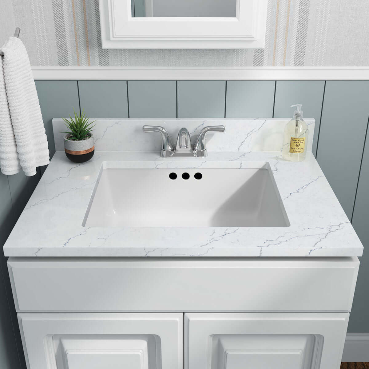 PORCELAIN VANITY RECTANGLE WHITE-2015 FLAT Sink - Shop at Home Craft Studio - 4