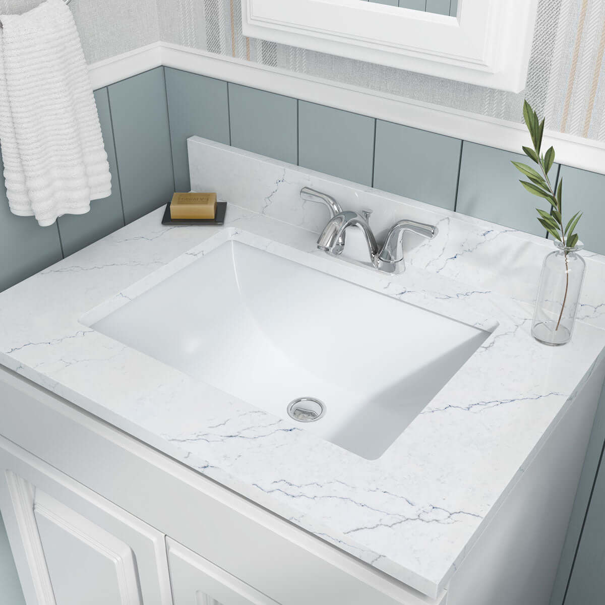 PORCELAIN VANITY RECTANGLE WHITE-2015 Wall Tile - Shop at Home Craft Studio - 4