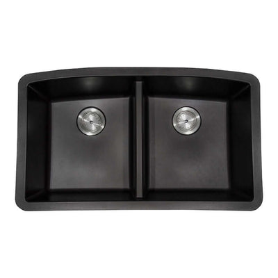 QUARTZ BLACK DOUBLE BOWL 50/50-3219 Kitchen Sinks - Shop at Home Craft Studio - 5