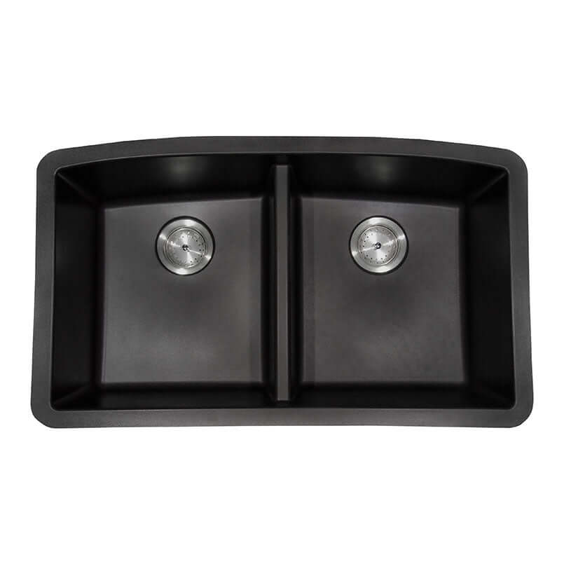 QUARTZ BLACK DOUBLE BOWL 50/50-3219 Kitchen Sinks - Shop at Home Craft Studio - 5