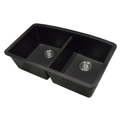QUARTZ BLACK DOUBLE BOWL 50/50-3219 Kitchen Sinks - Shop at Home Craft Studio - 6
