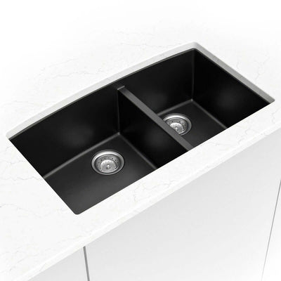 QUARTZ BLACK DOUBLE BOWL 60/40-3219 Kitchen Sinks - Shop at Home Craft Studio - 1