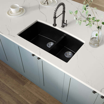 QUARTZ BLACK DOUBLE BOWL 60/40-3219 Kitchen Sinks - Shop at Home Craft Studio - 2