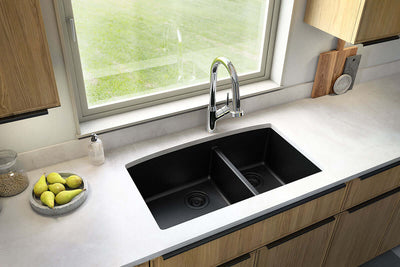 QUARTZ BLACK DOUBLE BOWL 60/40-3219 Kitchen Sinks - Shop at Home Craft Studio - 3
