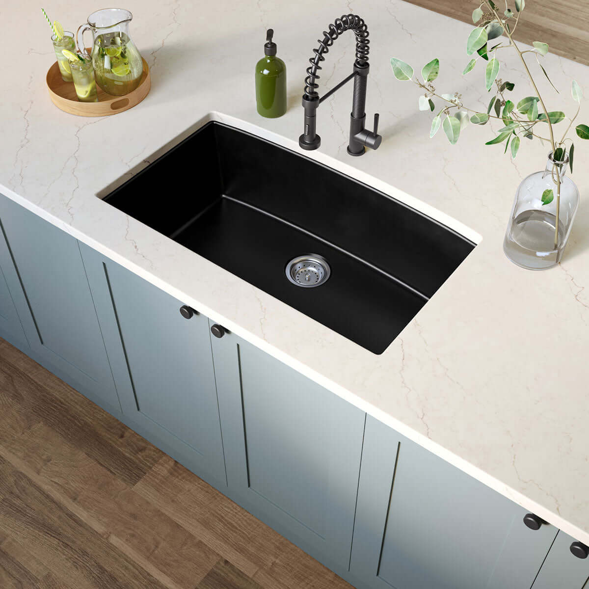 QUARTZ BLACK SINGLE BOWL 3219 Kitchen Sinks - Shop at Home Craft Studio - 4